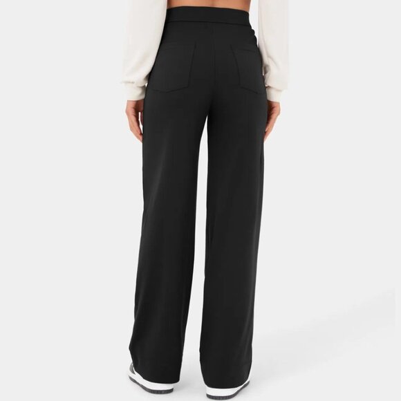 HALARA High Waist Button Front Casual Straight Leg Pants Black Various NWT - Picture 3 of 9